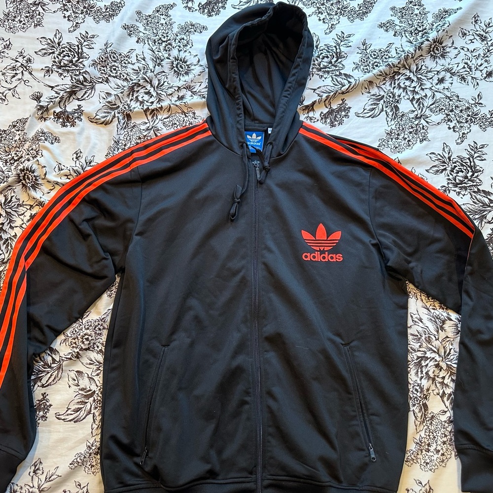Adidas Originals Track Hoodie – Black/Orange